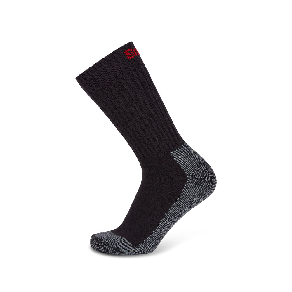 Cotton Crew Socks Black Size L UK 6-11 EUR 39-45
